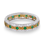 Vintage Mario Buccellati 18k Yellow Gold + 18k White Gold Emerald Ring // Ring Size: 7