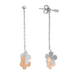 Vintage Comete Gioelli 18k Yellow Gold + 18k White Gold Diamond Earrings