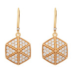 Vintage Stephen Webster 18k Rose Gold Deco Large Diamond Earrings