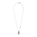 Vintage Chimento 18k White Gold + 18k Rose Gold Diamond Pendant Necklace // Chain: 17"