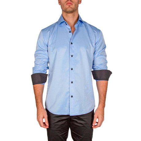 Edward Long-Sleeve Button-Up Shirt // Blue (XS)