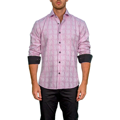 Oswaldo Long-Sleeve Button-Up Shirt // Pink (XS)