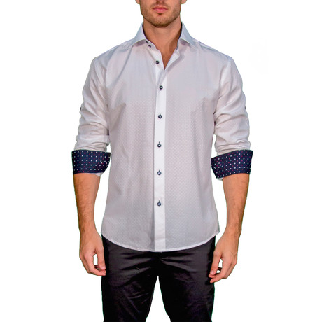 Moshe Long-Sleeve Button-Up Shirt // White (XS)