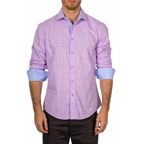 Ken Long-Sleeve Button-Up Shirt // Lilac (S)