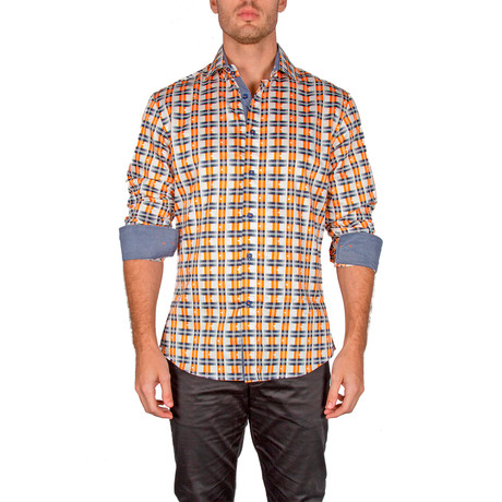 Chad Long-Sleeve Button-Up Shirt // Orange (S)