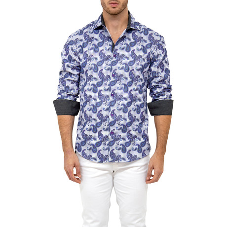 Gavin Long-Sleeve Button-Up Shirt // Purple (XS)