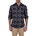 Tracy Long-Sleeve Button-Up Shirt // Black (S)