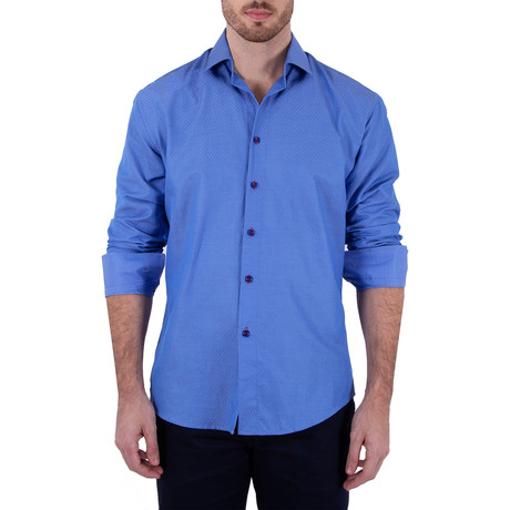 Davidson Long-Sleeve Button-Up Shirt // Blue (XS)
