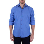 Davidson Long-Sleeve Button-Up Shirt // Blue (M)