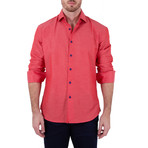 Davidson Long-Sleeve Button-Up Shirt // Red (L)