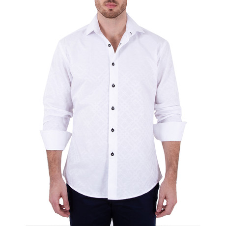 Adam Long-Sleeve Button-Up Shirt // White (XS)