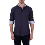 Byron Long-Sleeve Button-Up Shirt // Black (S)