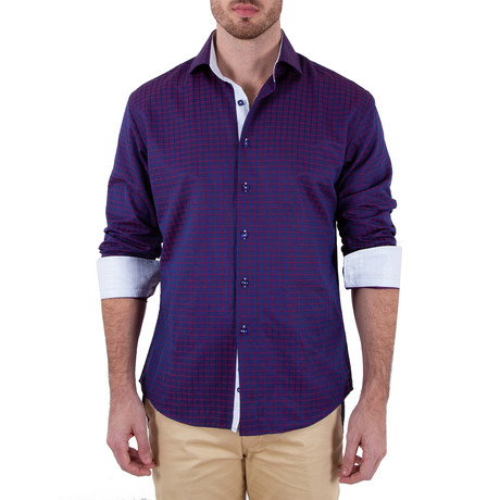 Roger Long-Sleeve Button-Up Shirt // Purple (XS)