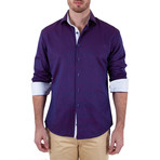 Roger Long-Sleeve Button-Up Shirt // Purple (M)