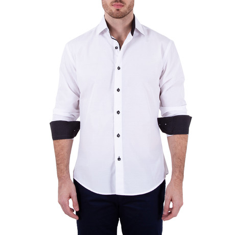Miles Long-Sleeve Button-Up Shirt // White (XS)