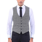 Valentine Slim-Fit Blazer + Vest // Black + Gray (Euro: 48)