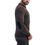 Elbow Patch Wool Sweater // Brown (2XL)