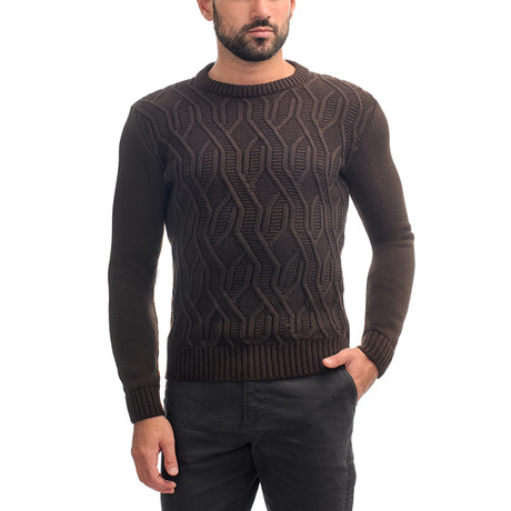 Elbow Patch Wool Sweater // Brown (S)