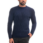 Elbow Patch Wool Sweater // Navy (L)