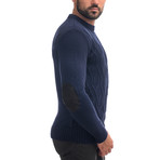 Elbow Patch Wool Sweater // Navy (S)