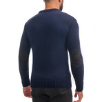 Elbow Patch Wool Sweater // Navy (M)