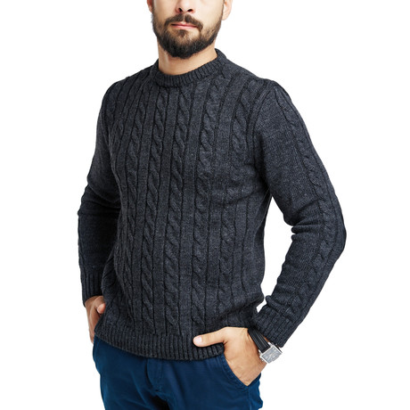 Textured Wool Sweater // Graphite (S)