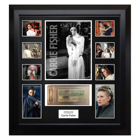 Signed + Framed Check Collage // Carrie Fisher