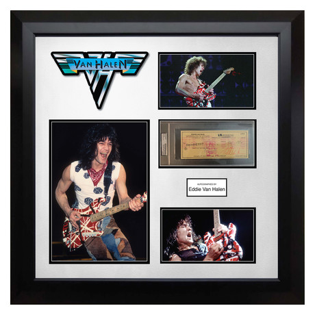 Signed + Framed Check Collage // Eddie Van Halen