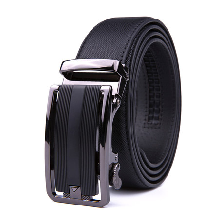 Automatic Ratchet Buckle Dress Belt 2072 // Black (Small (32"/34"))