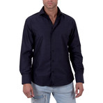 Miles Long-Sleeve Button-Up Shirt // Black (S)
