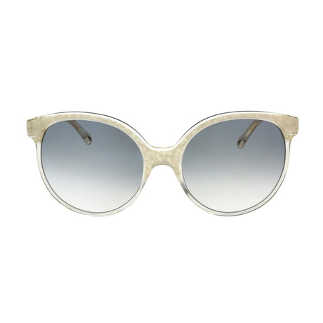 Chloe // Classic Round Sunglasses // Ivory + Gray Gradient - Luxury ...