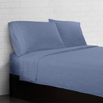 Heather Jersey Knit 4-Piece Sheet Set // Blue (Twin (3 Pieces))