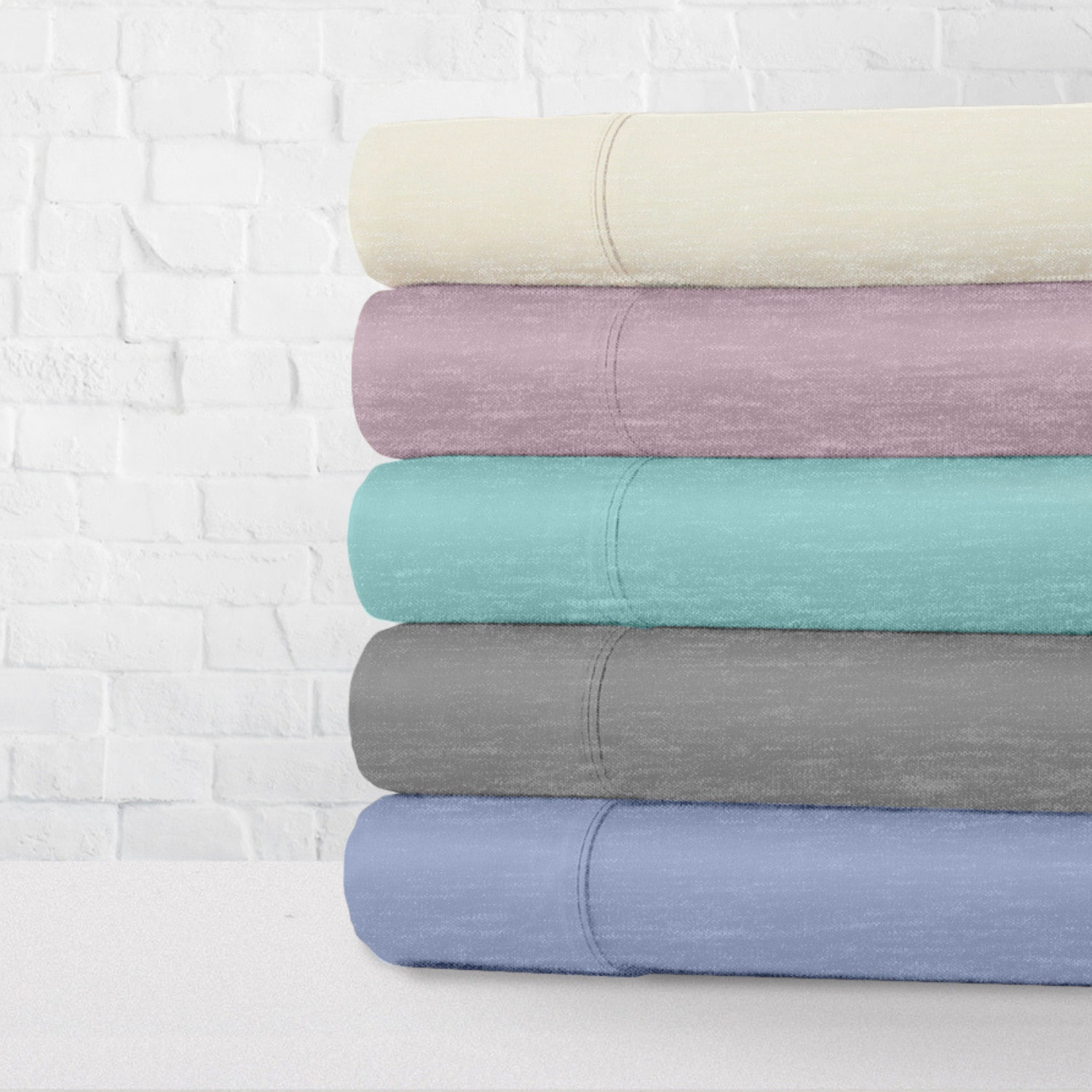 Heather Jersey Knit 4Piece Sheet Set // Grey (Twin (3 Pieces)) E