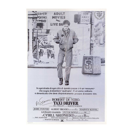 Taxi Driver // 1990s // Italian B1 Poster Signed