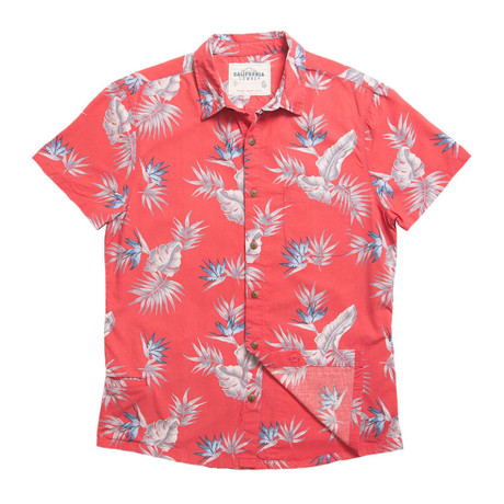 Tropic High Water Shirt // Bird of Paradise // Sunset Red (XS)