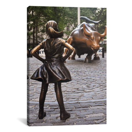 Fearless Girl And Charging Bull II // Michael Fitzsimmons (18"W x 26"H x 0.75"D)