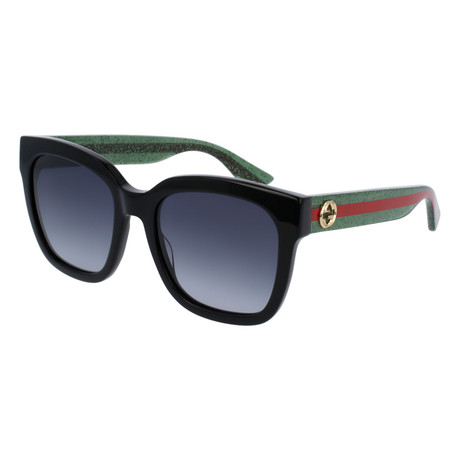 GG0034S-002-54 Sunglasses // Black + Gray Gradient