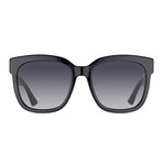 GG0034S-002-54 Sunglasses // Black + Gray Gradient