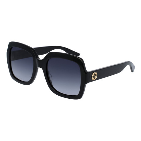 GG0036S-001-54 Sunglasses // Black + Gray Gradient