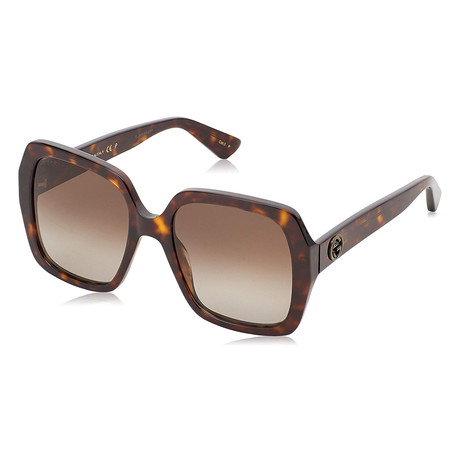 GG0096S-006-54 Sunglasses // Havana + Brown Polarized