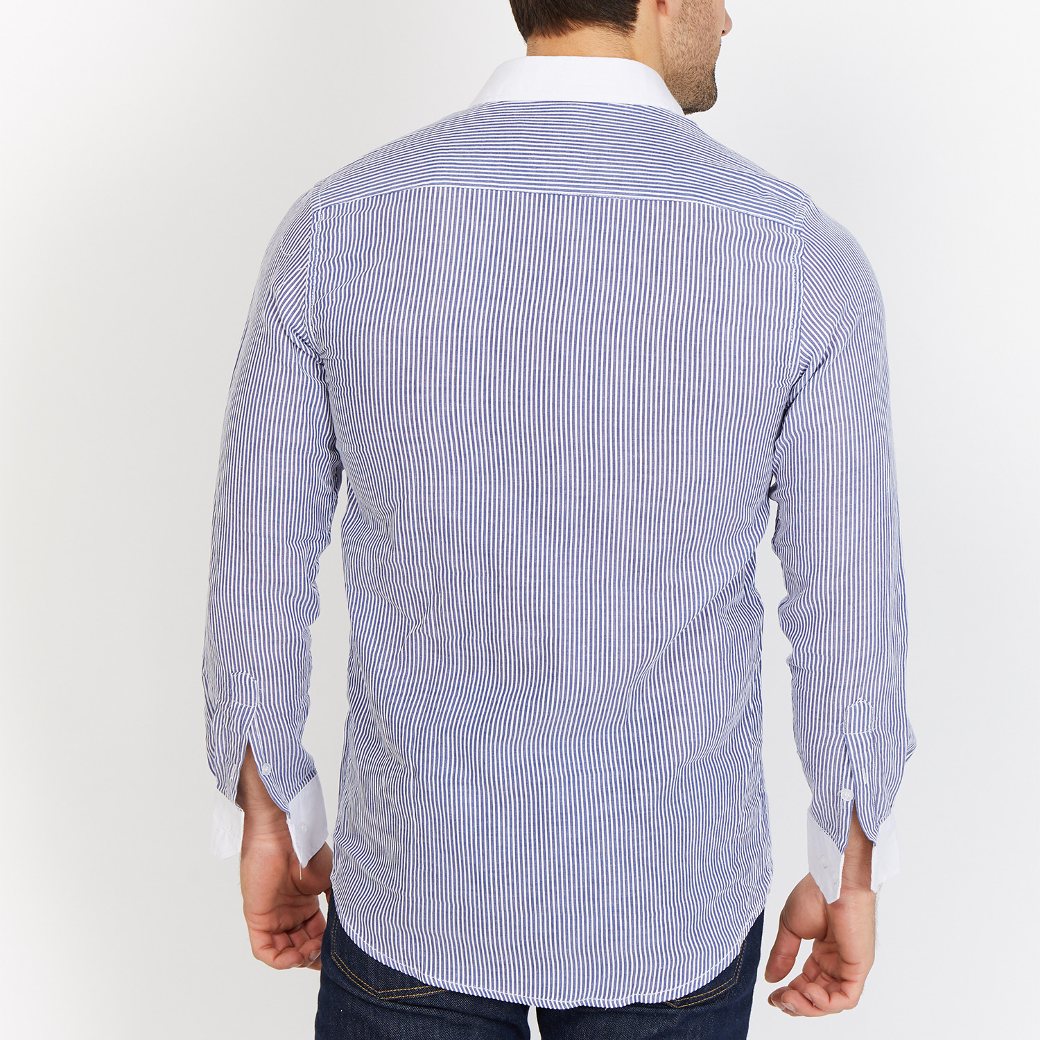 Blanc // Button Up // Blue + White (X-Large) - Blanc - Touch of Modern
