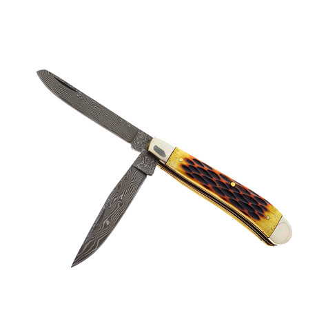 Damascus Folding Knife // Clip + Spey