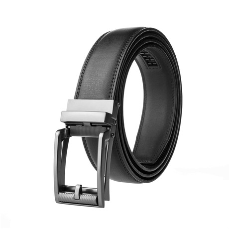 Leather Buckle Dress Belt 1219 // Black
