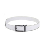 Leather Buckle Dress Belt 1219 // White