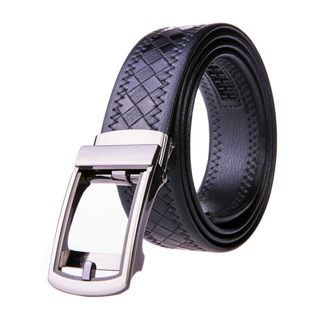 Leather Buckle Dress Belt 2055 // Black
