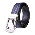 Leather Buckle Dress Belt 2055 // Navy