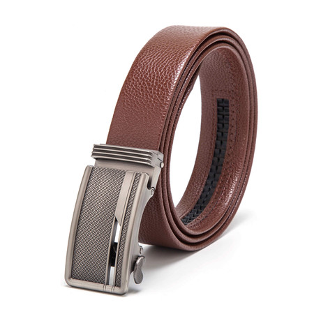 Leather Buckle Dress Belt 2056 // Brown
