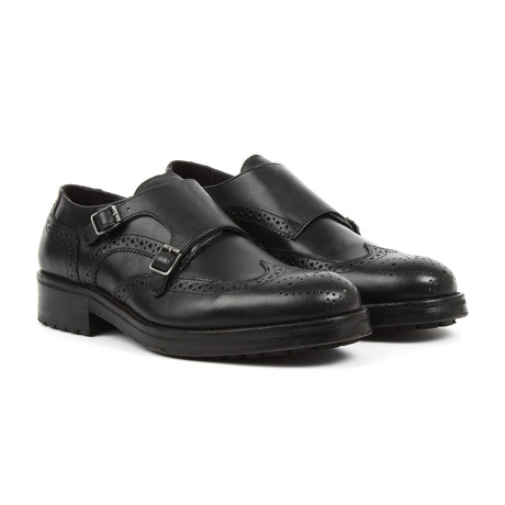 Monkstrap Brogue Shoes // Black (US: 8)