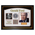 Framed Autographed Signature Collage // Gerald Ford