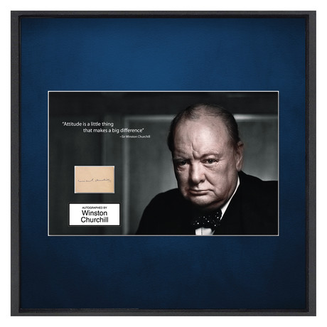 Framed Autographed Signature Collage // Winston Churchill